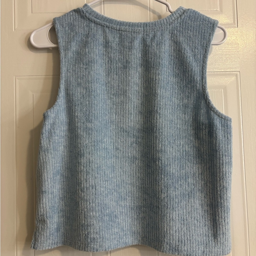 Z Supply Light Blue Ribbed Tank Top - Picture 3 of 3